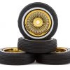 Redcat SixtyFour Whitewall Low Pro Tires & Wheels w/Wheel Nuts (Gold)