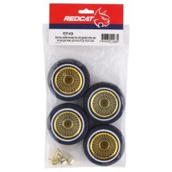 Redcat SixtyFour Whitewall Low Pro Tires & Wheels w/Wheel Nuts (Gold) -Redcat store online rer14434 3